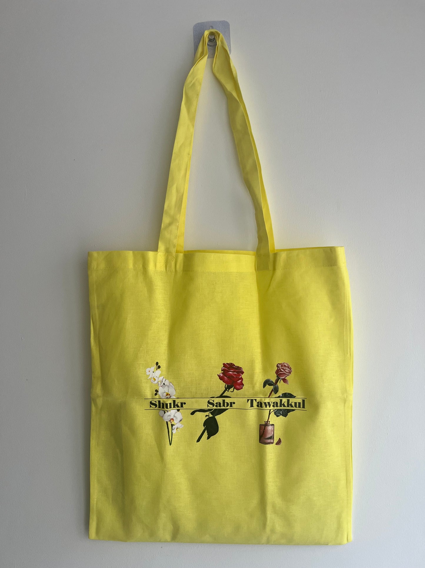 Floral 'Shukr-Tawakkul-Sabr' Tote Bag