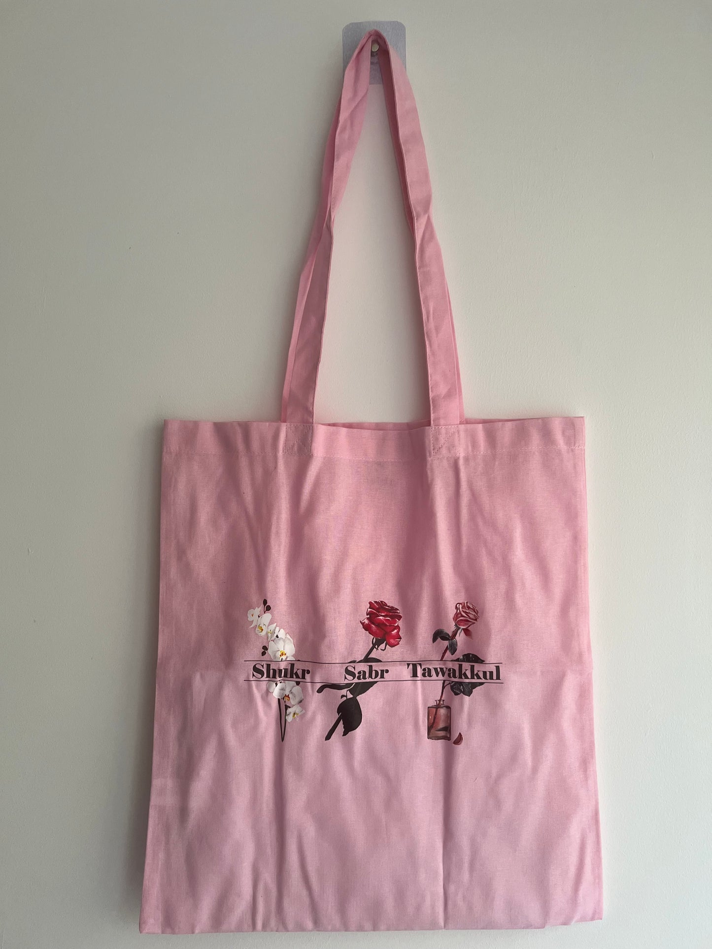 Floral 'Shukr-Tawakkul-Sabr' Tote Bag