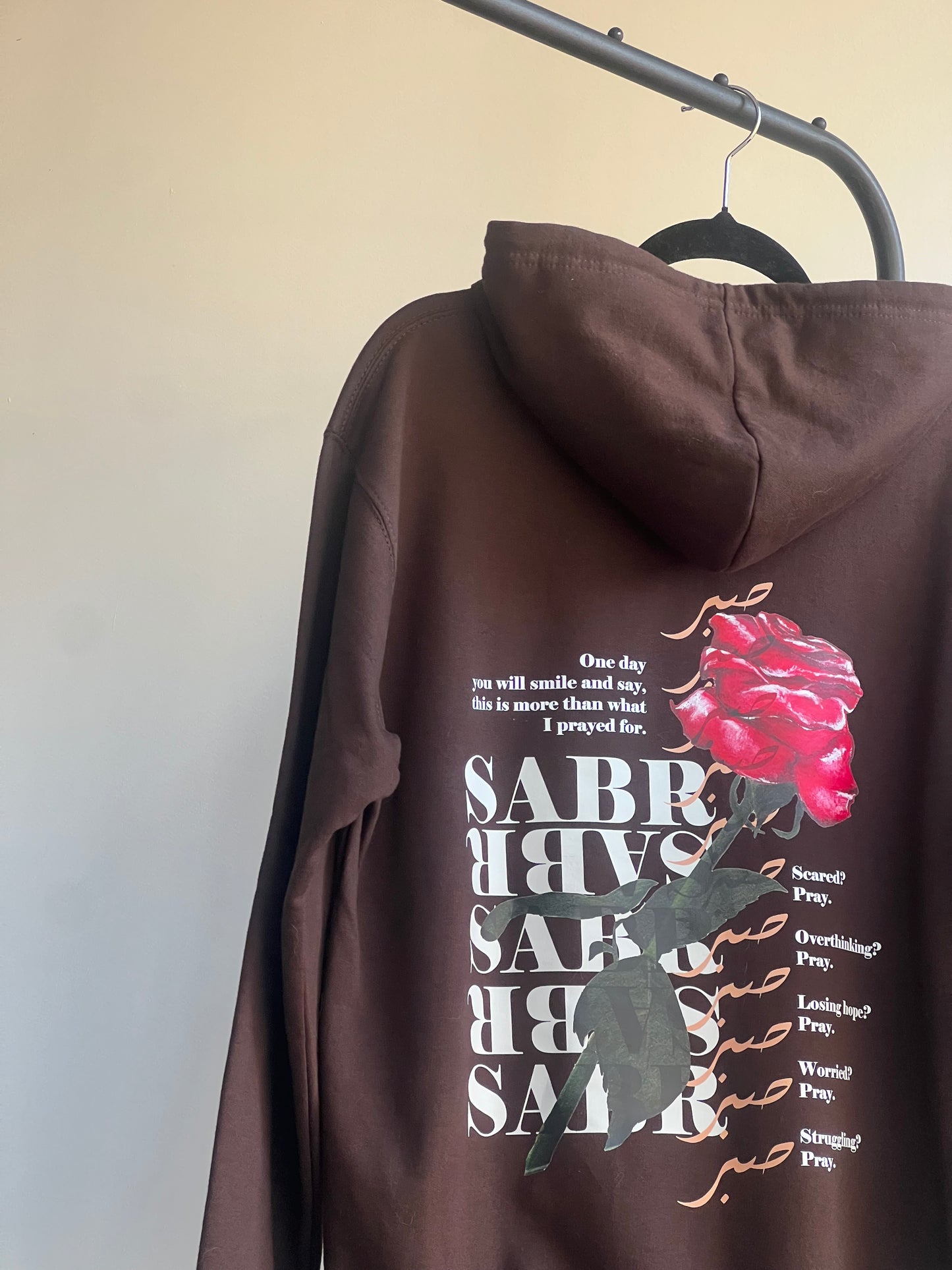 'Sabr' Floral Casual Hoodie