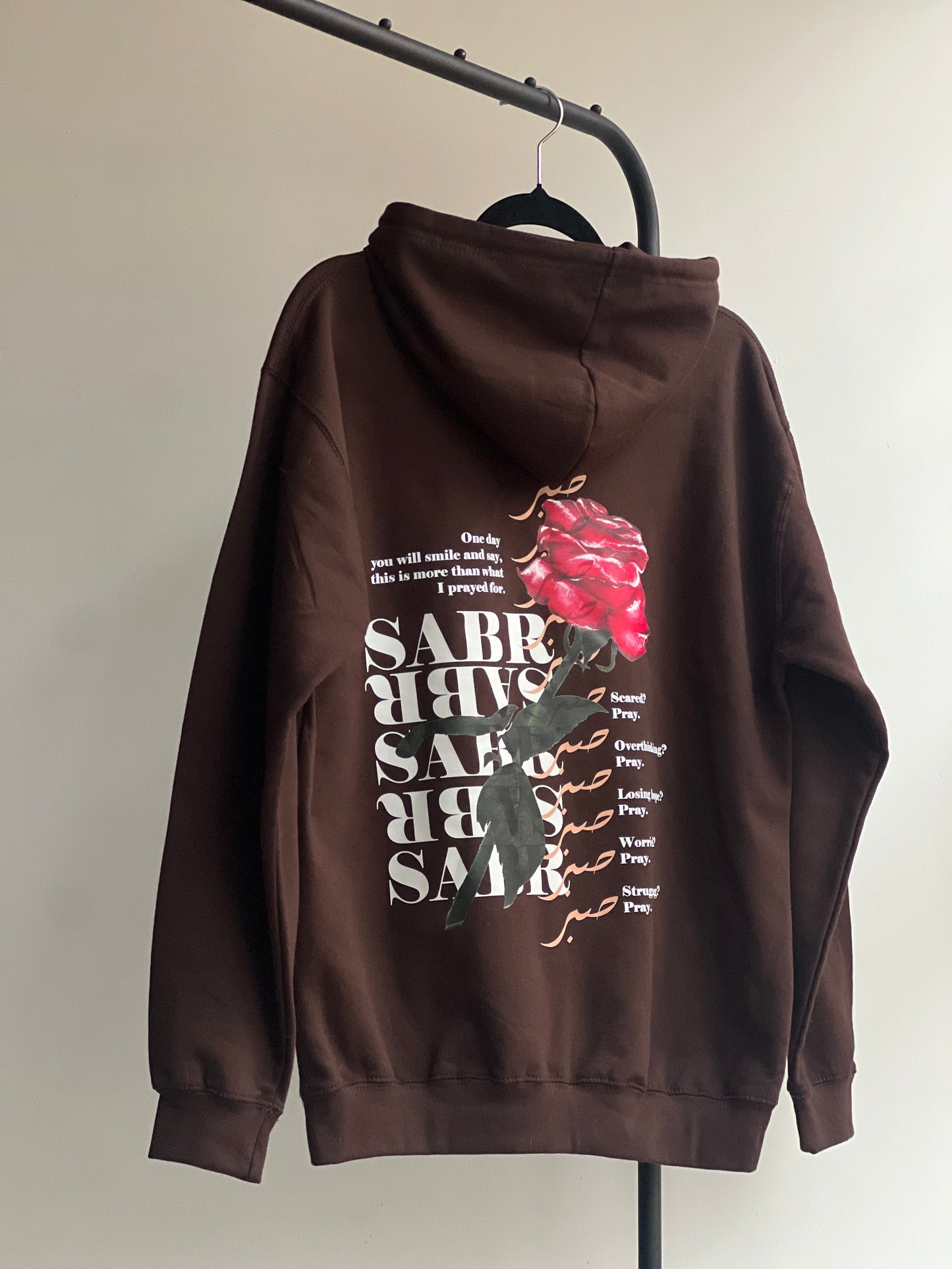 'Sabr' Floral Casual Hoodie