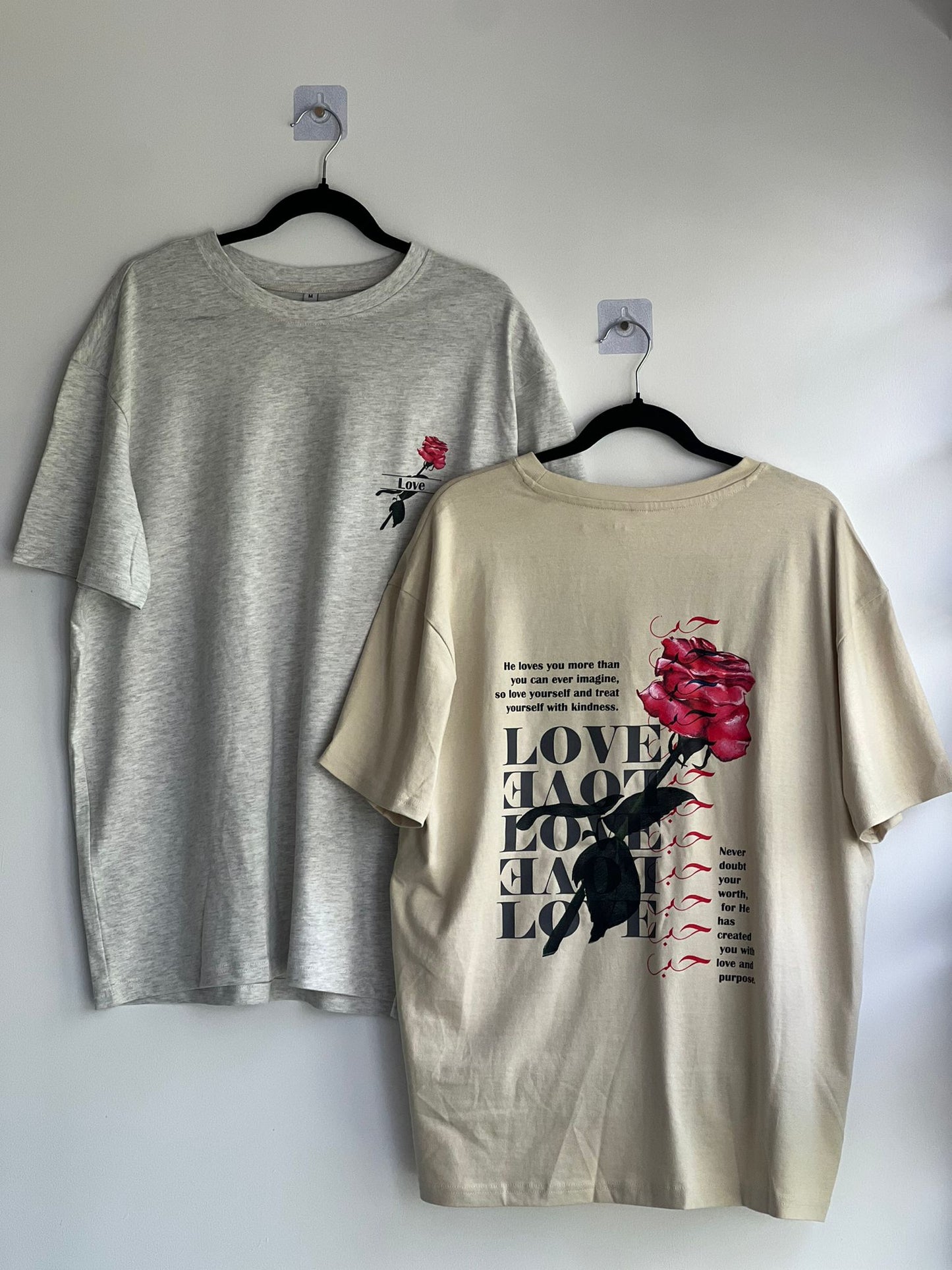 Floral Oversized 'Love' T-Shirt