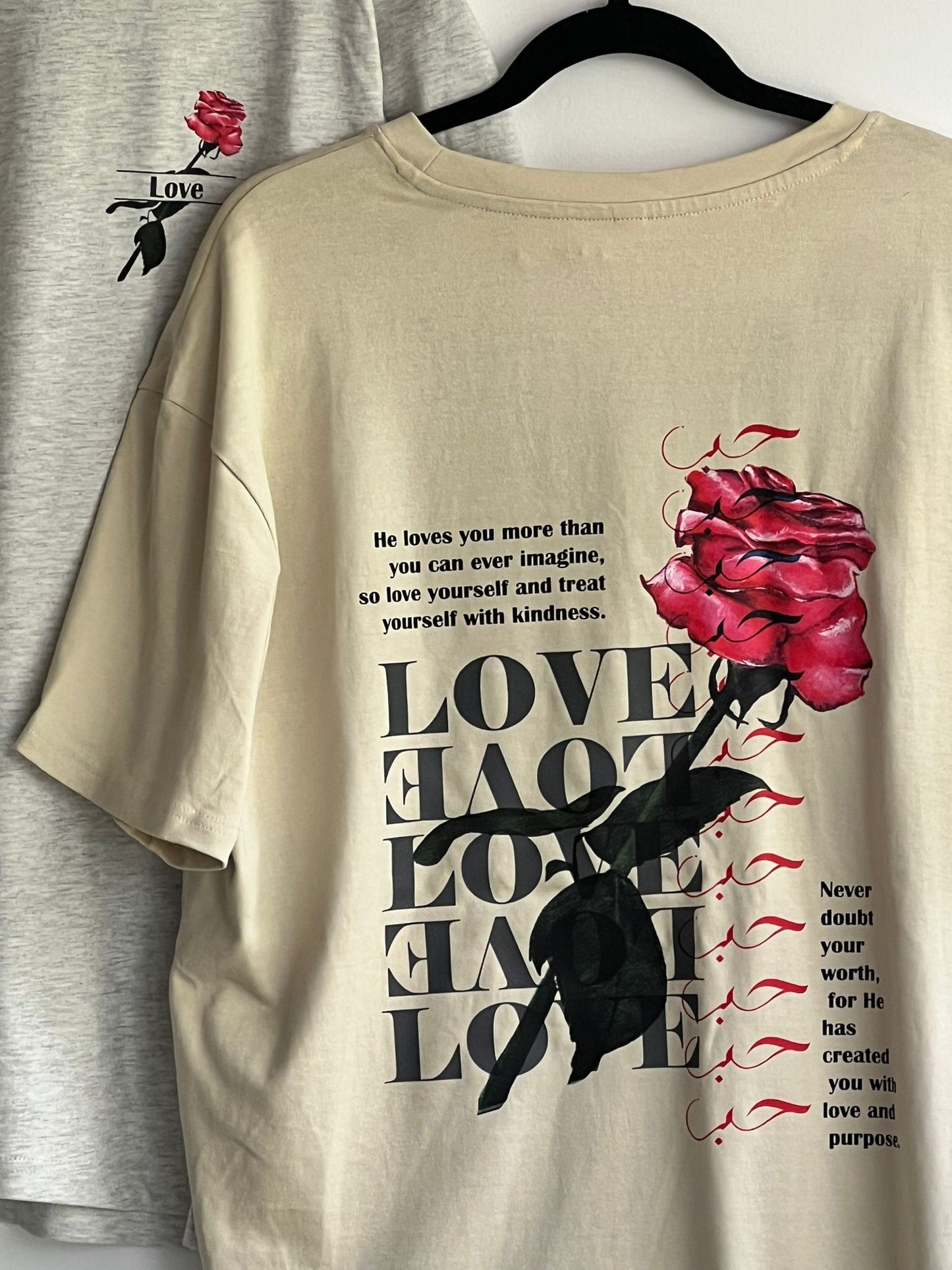 Floral Oversized 'Love' T-Shirt