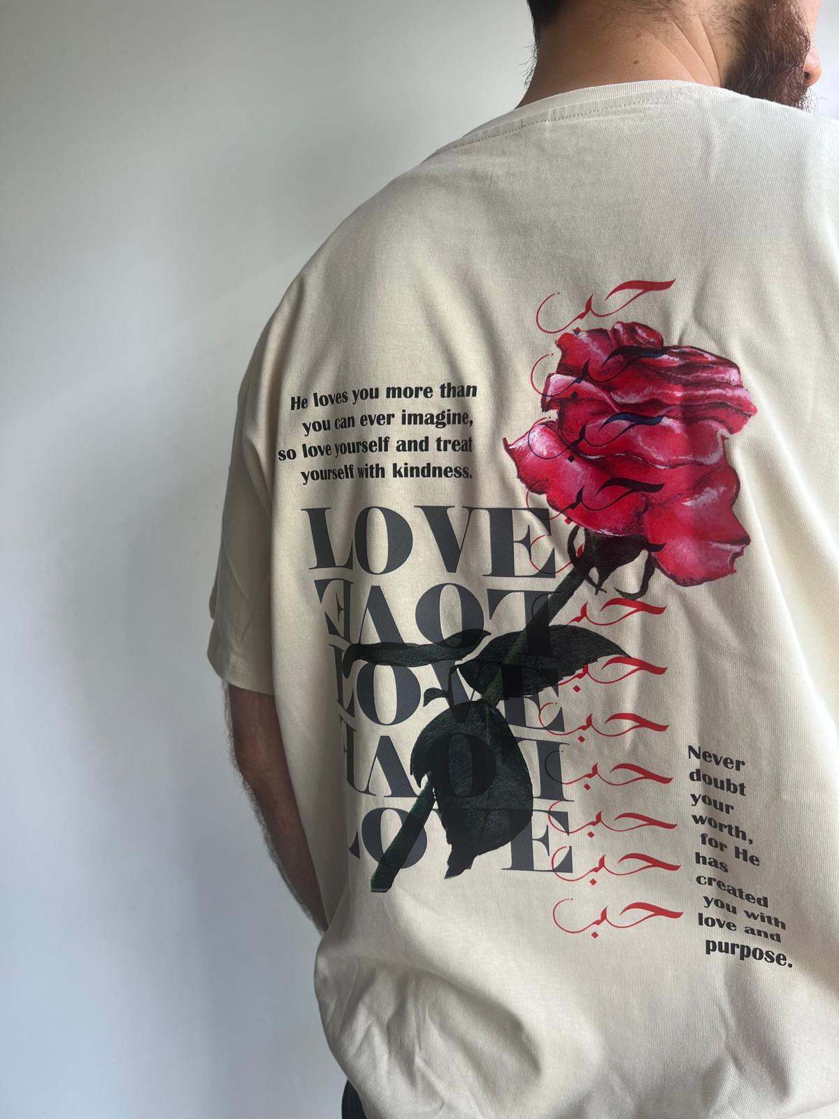 Floral Oversized 'Love' T-Shirt